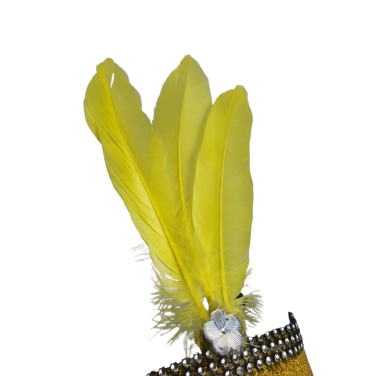 Máscara Fantasia Pena Glitter Festa Carnaval Amarelo Máscara Fantasia Pena Glitter Festa Carnaval Amarelo